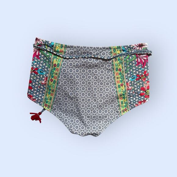 JOHNNY WAS WOMENS BAY BLUE Print HIGH WAIST BIKINI Bottoms SZ S 2 4 $120 NWOT - Picture 6 of 13